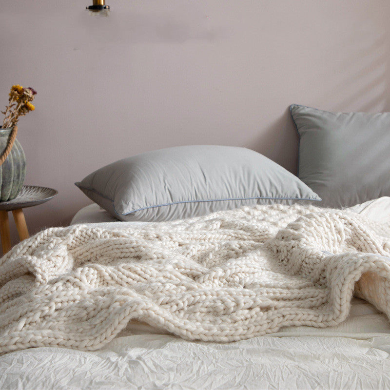 Hand-woven Thick Wool Blankets Sofa