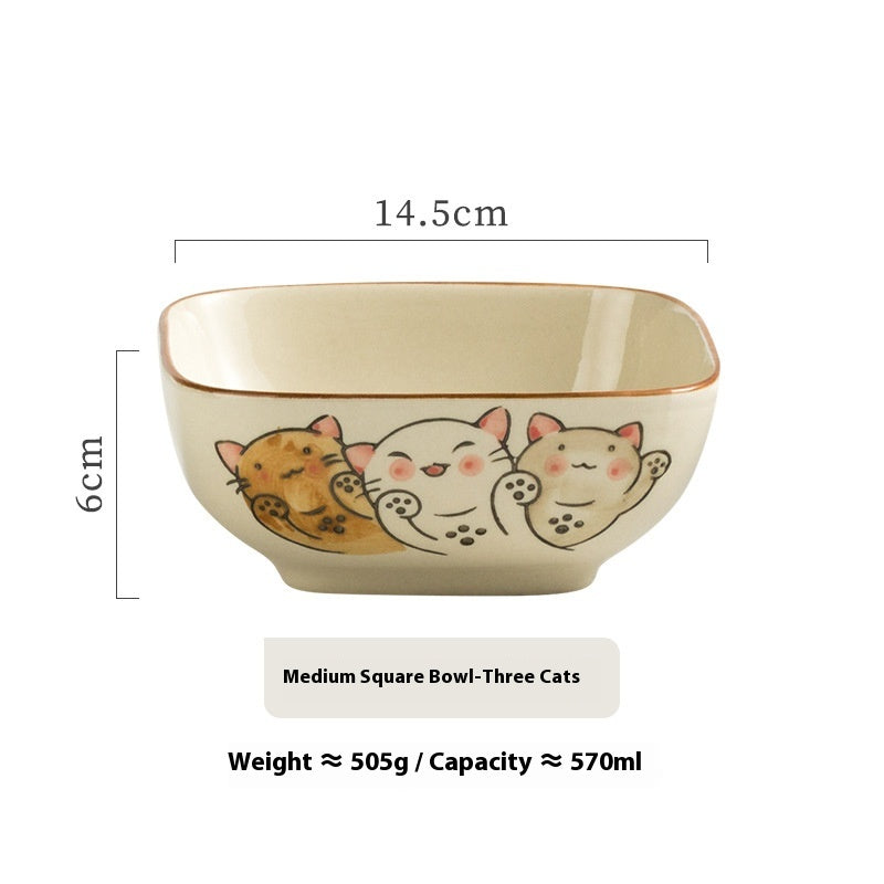 Restaurant Ceramic Tableware Retro Salad Bowl