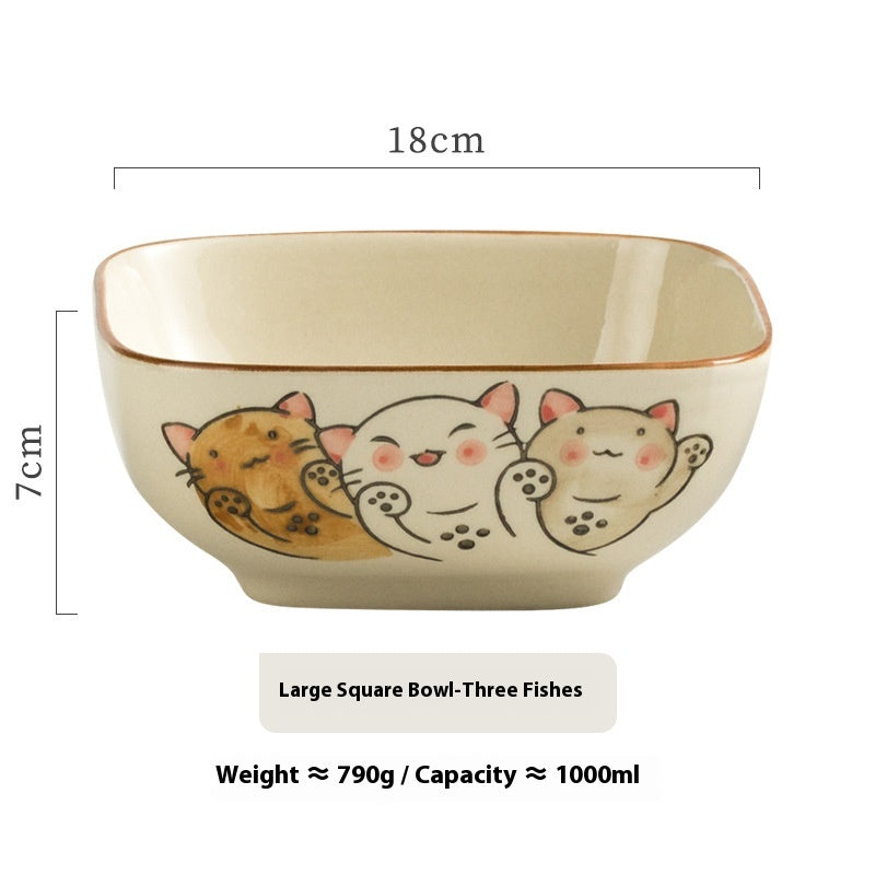 Restaurant Ceramic Tableware Retro Salad Bowl