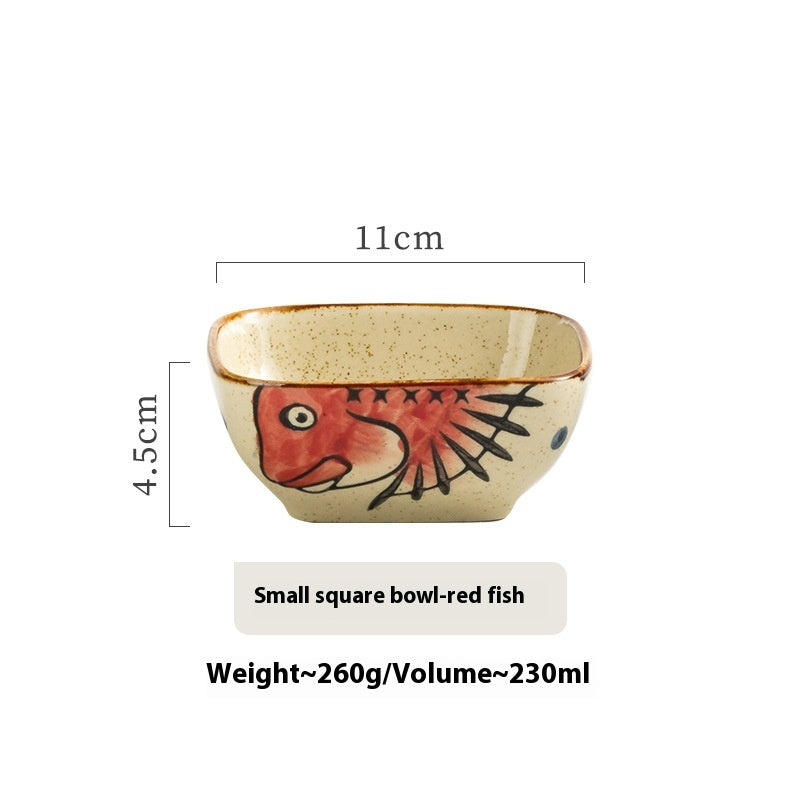 Restaurant Ceramic Tableware Retro Salad Bowl