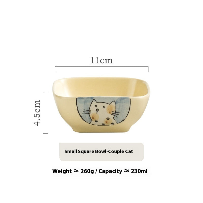 Restaurant Ceramic Tableware Retro Salad Bowl