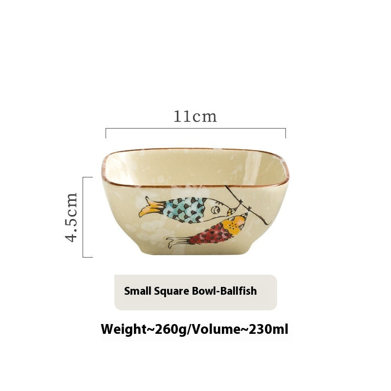 Restaurant Ceramic Tableware Retro Salad Bowl