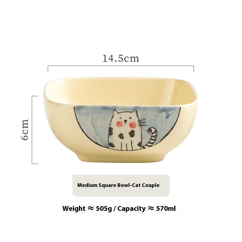 Restaurant Ceramic Tableware Retro Salad Bowl